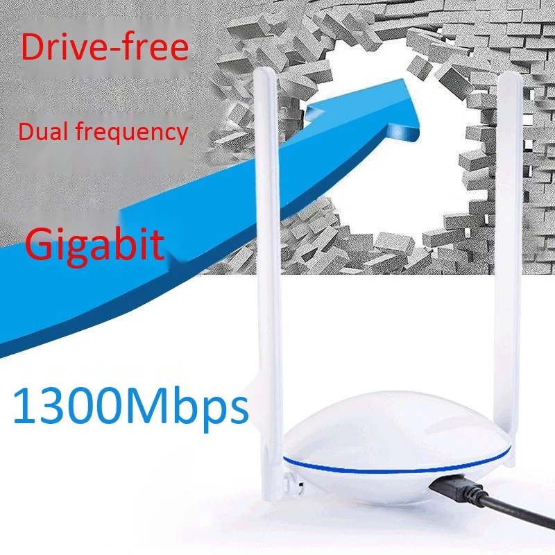 

Network Card USB3.0 1300Mbps WiFi Receiver Adapter 2.4G+5G Dual Band for Windows XP/Vista/7/8/10