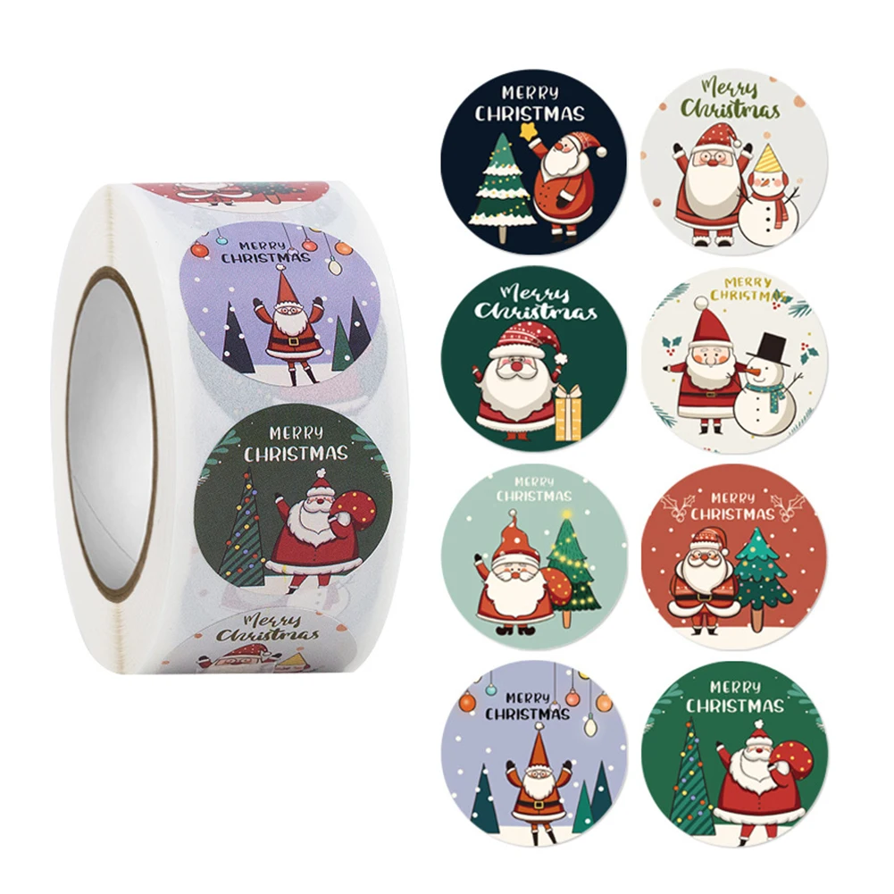 

500pcs Merry Christmas Gift Envelope Sealing Stickers Scrapbooking Sticker Festival Birthday Party Gift Decorations 2.5cm Labels