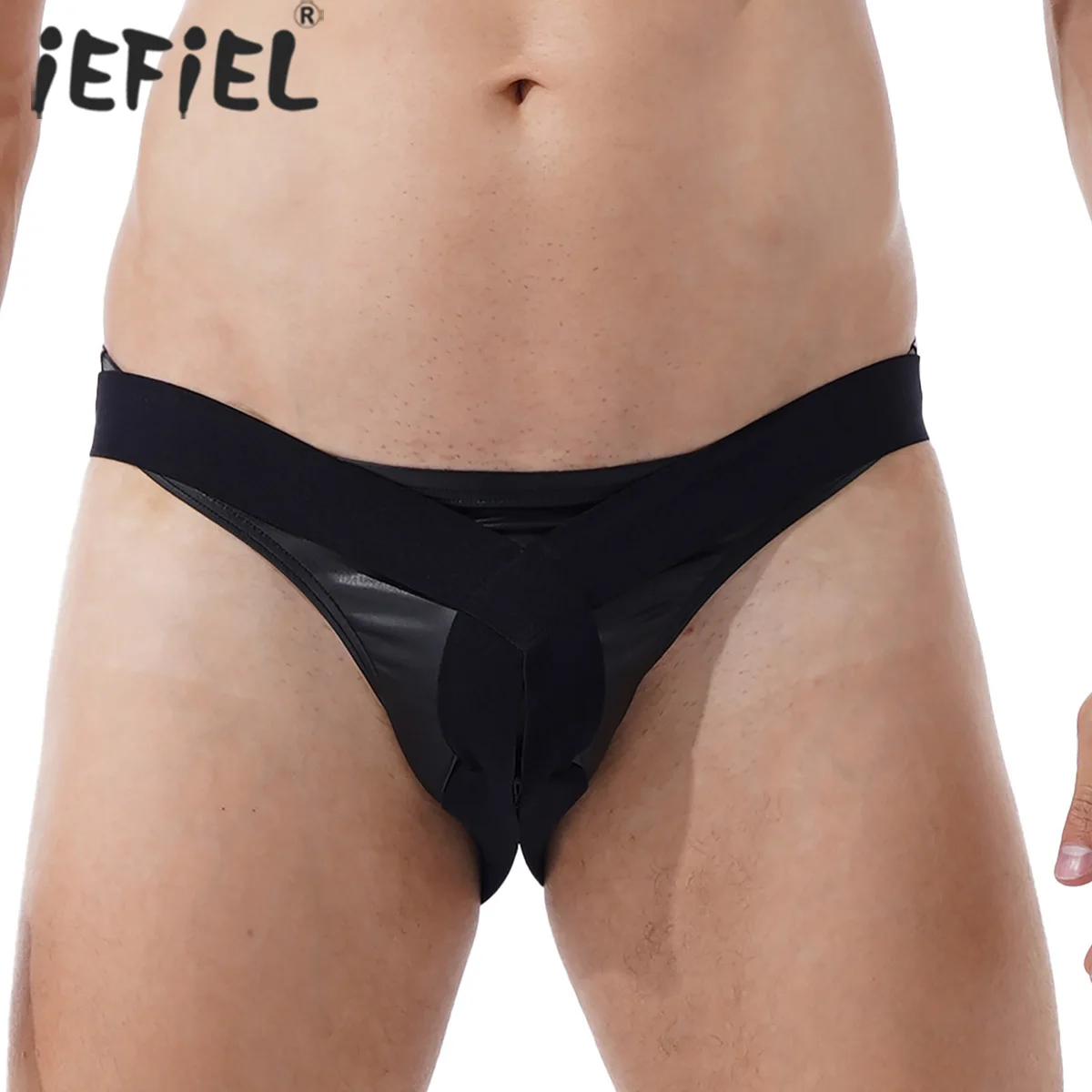 

Стринги мужские эластичные, с низкой посадкой и вырезом