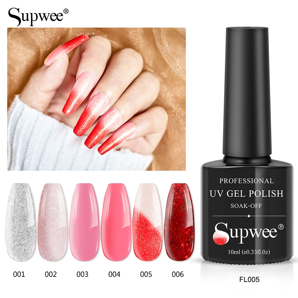 

SUPWEE 10ML Temperature Color Changing Effect Gel Nail Polish Soak Off Nail Gel UV Lamp Nail Semi Permaent Gel Nail Art Varnish