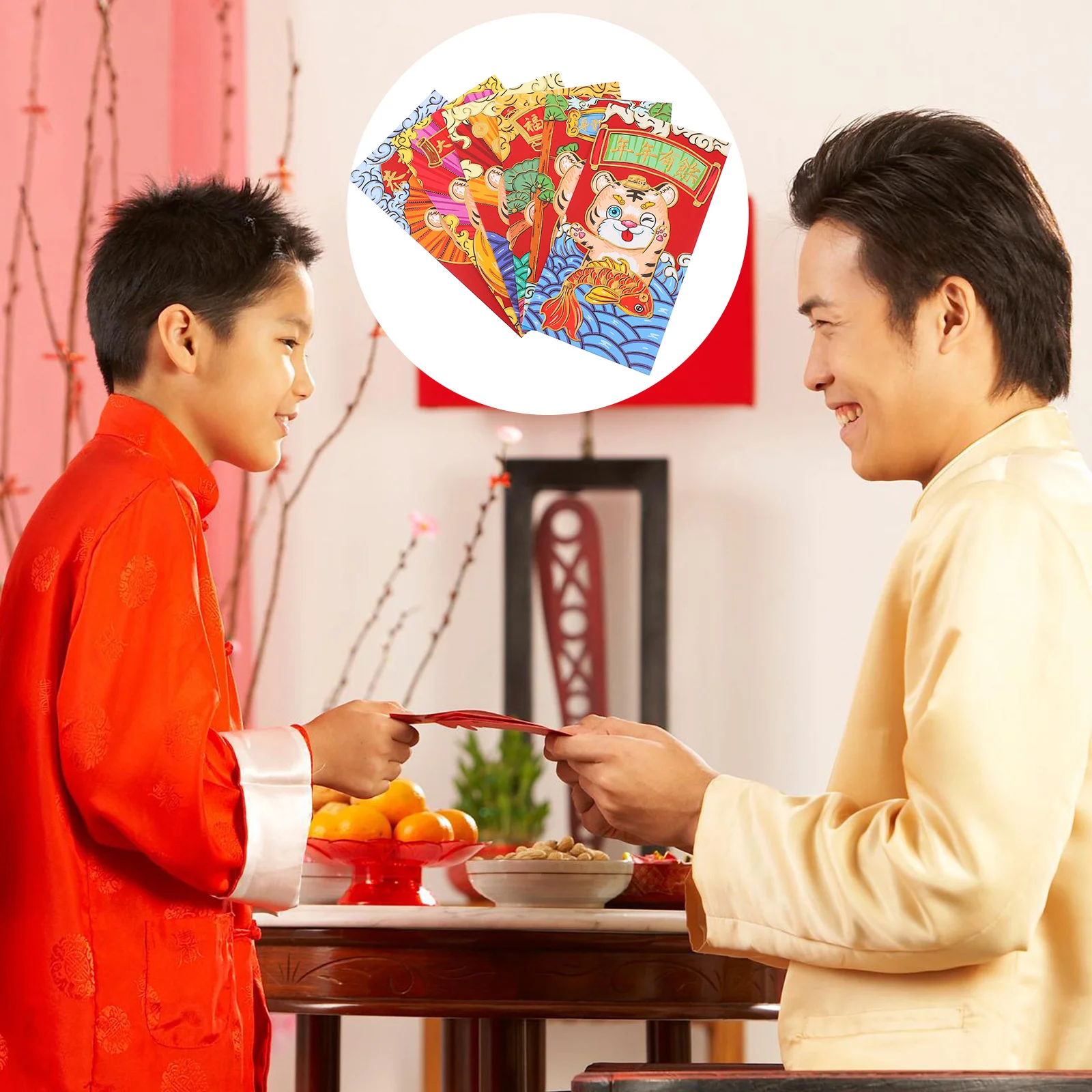 

Красный конверт на китайский новый год, 30 шт., 2022, С Рисунком Тигра, красные пакеты