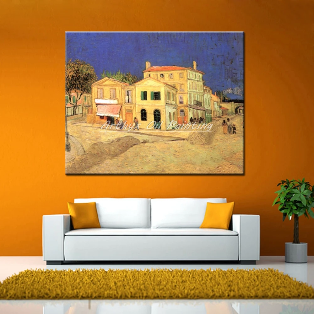 Желтый дом Винсента Ван Гога ручная картина маслом на холсте Настенная для