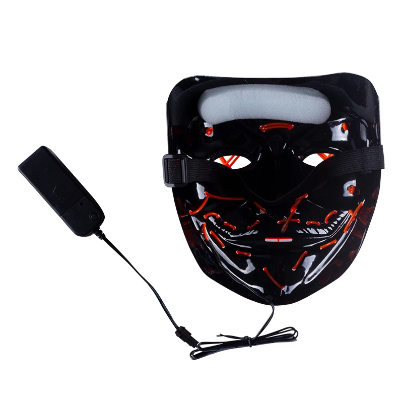 Halloween Mask 10 colors EL Wire Flashing Cosplay LED neon Costume Anonymous for Glowing Dance Carnival Party Masks | Дом и сад