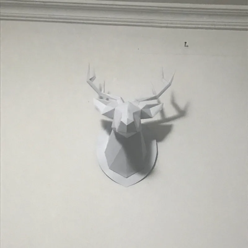 3D бумажная модель в виде оленя игрушка Настенный декор гостиная домашний сделай