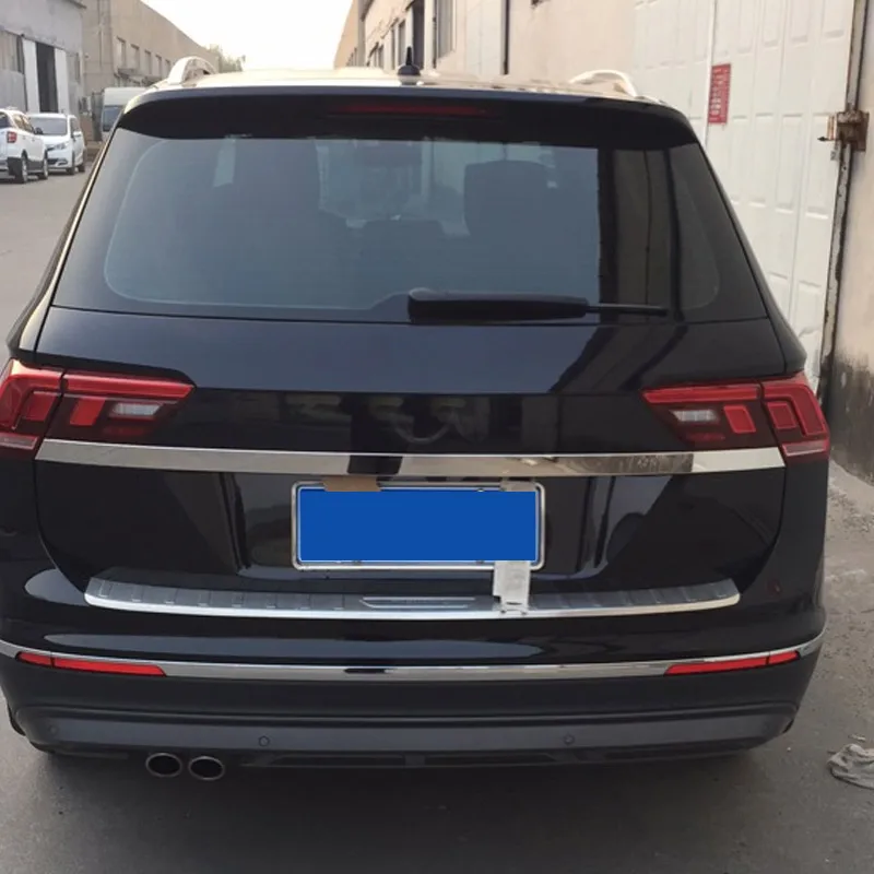 Vtear для VW Tiguan тигуан задний багажник отделка двери Наружные молдинги аксессуары из нержавеющей стали Автоматическая задняя дверь защита,автотовары