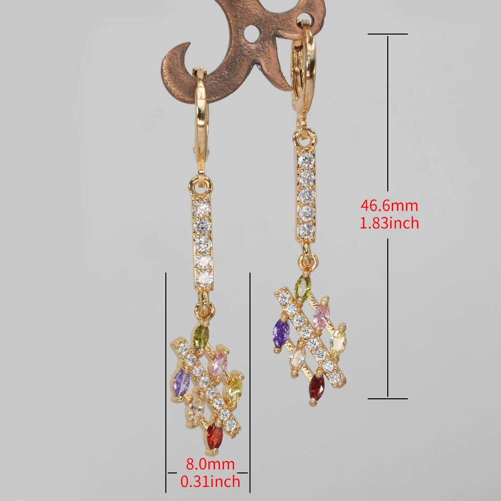 Богемные серьги длинные в виде капель для Для женщин Красный Циркон earr Мода
