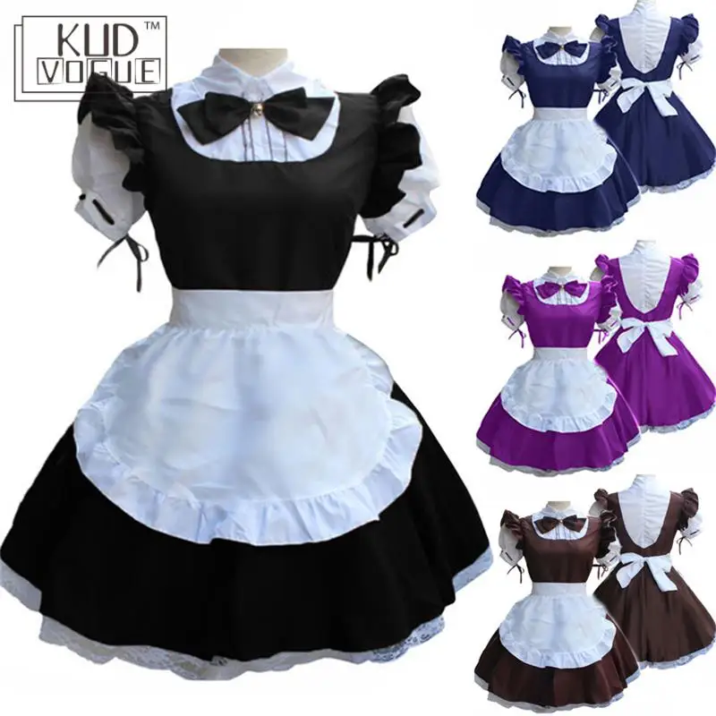 Японское аниме платье горничной размера плюс для женщин средневековая винтажная