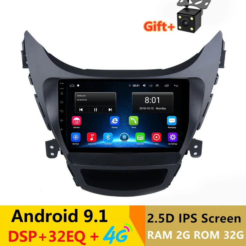 Автомагнитола для Hyundai Elantra автомагнитола 9 &quot 2 Гб ОЗУ 32 ПЗУ 2.5D IPS экран Android DVD