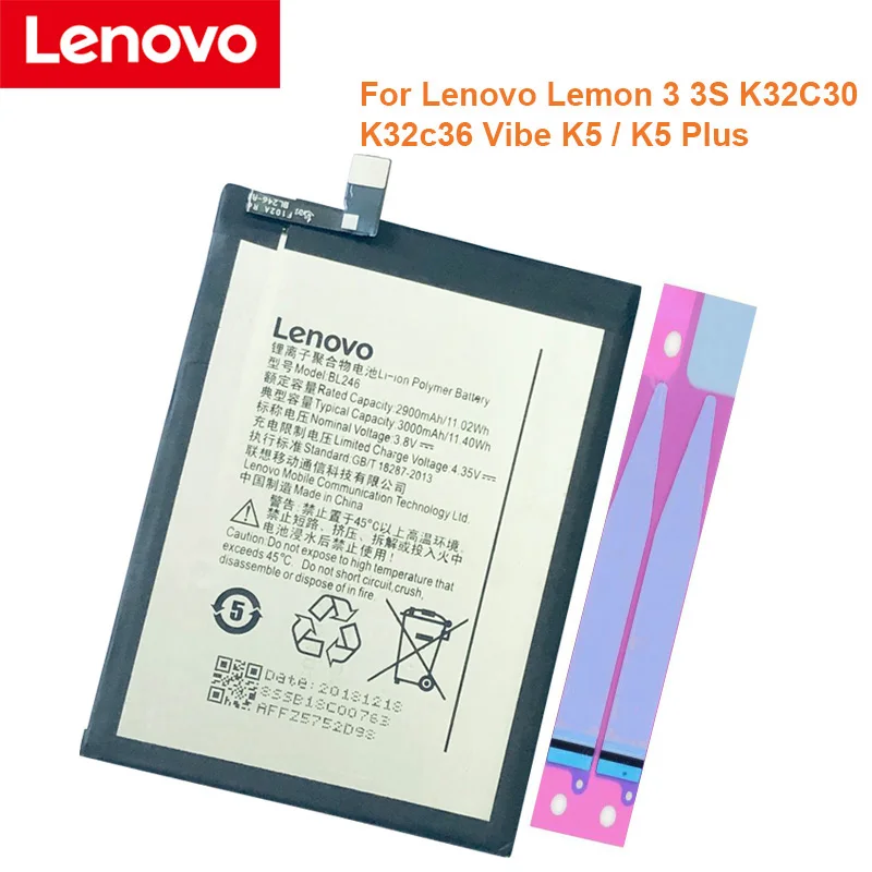 100% Оригинальный протестированный аккумулятор 3000 мАч BL246 для Lenovo Vibe Shot Z90 3 7 z90a40 MAX