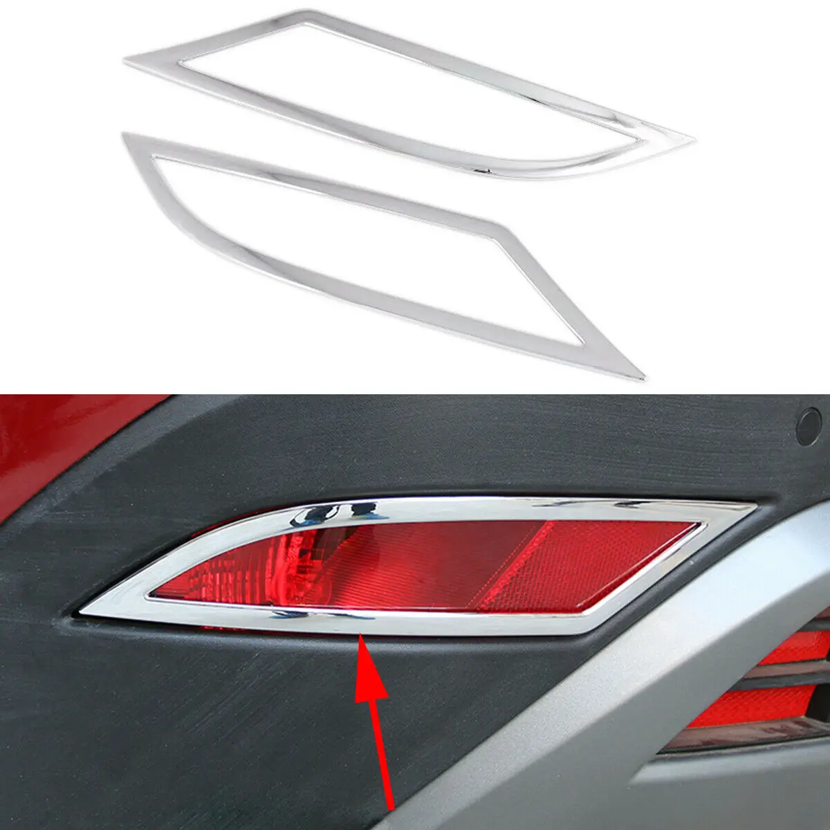 

Pair Chrome Tail Rear Fog Light Lamp Foglight Cover Decorative Fit For Hyundai ix25 Creta 2020 2021 Protector Accessories