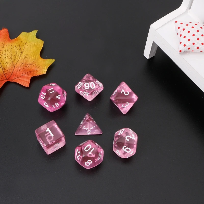 7 шт прозрачные многогранные игровые кости для Dragon Pathfinder D20 D12 2xD10 D8 D6 D4| |