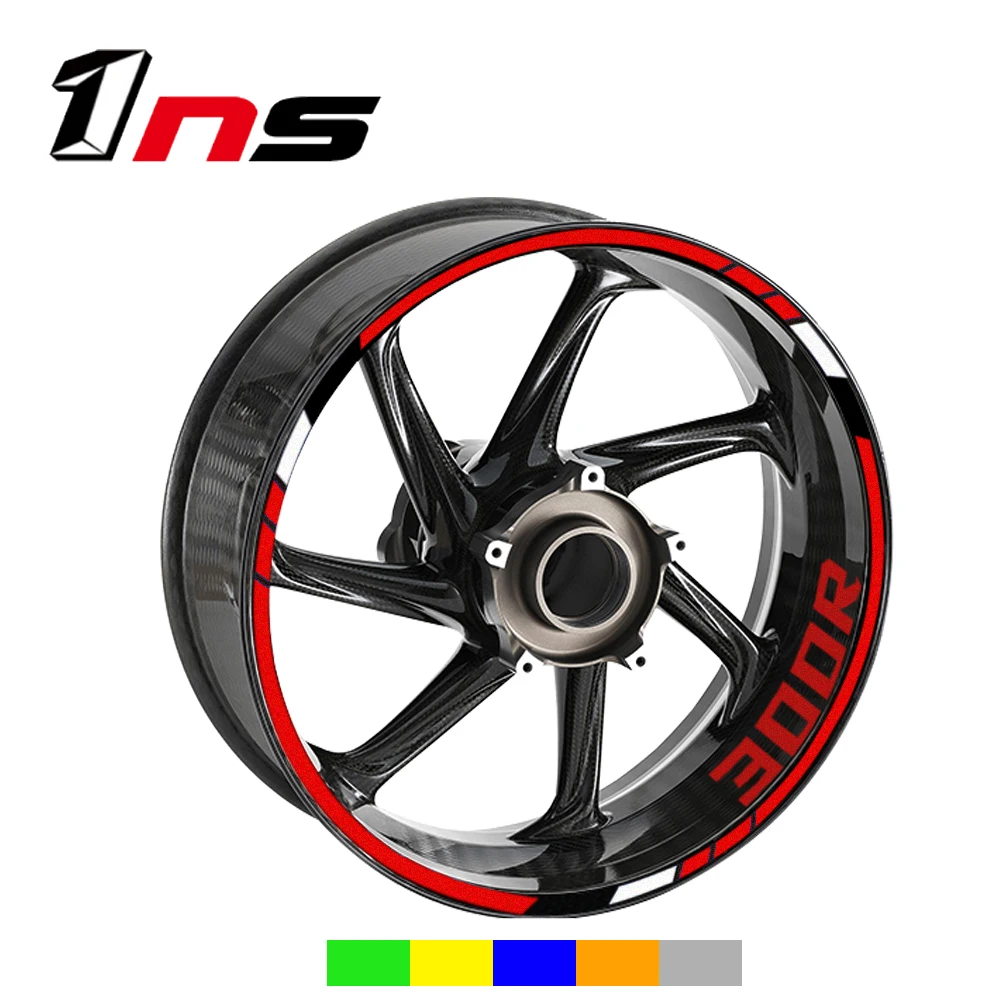 

Новинка 300, наклейки на колесные шины Kawasaki Ninja 300R Ninja300R, светоотражающая лента на обод, наклейки на переднее и заднее стальное кольцо, полный к...