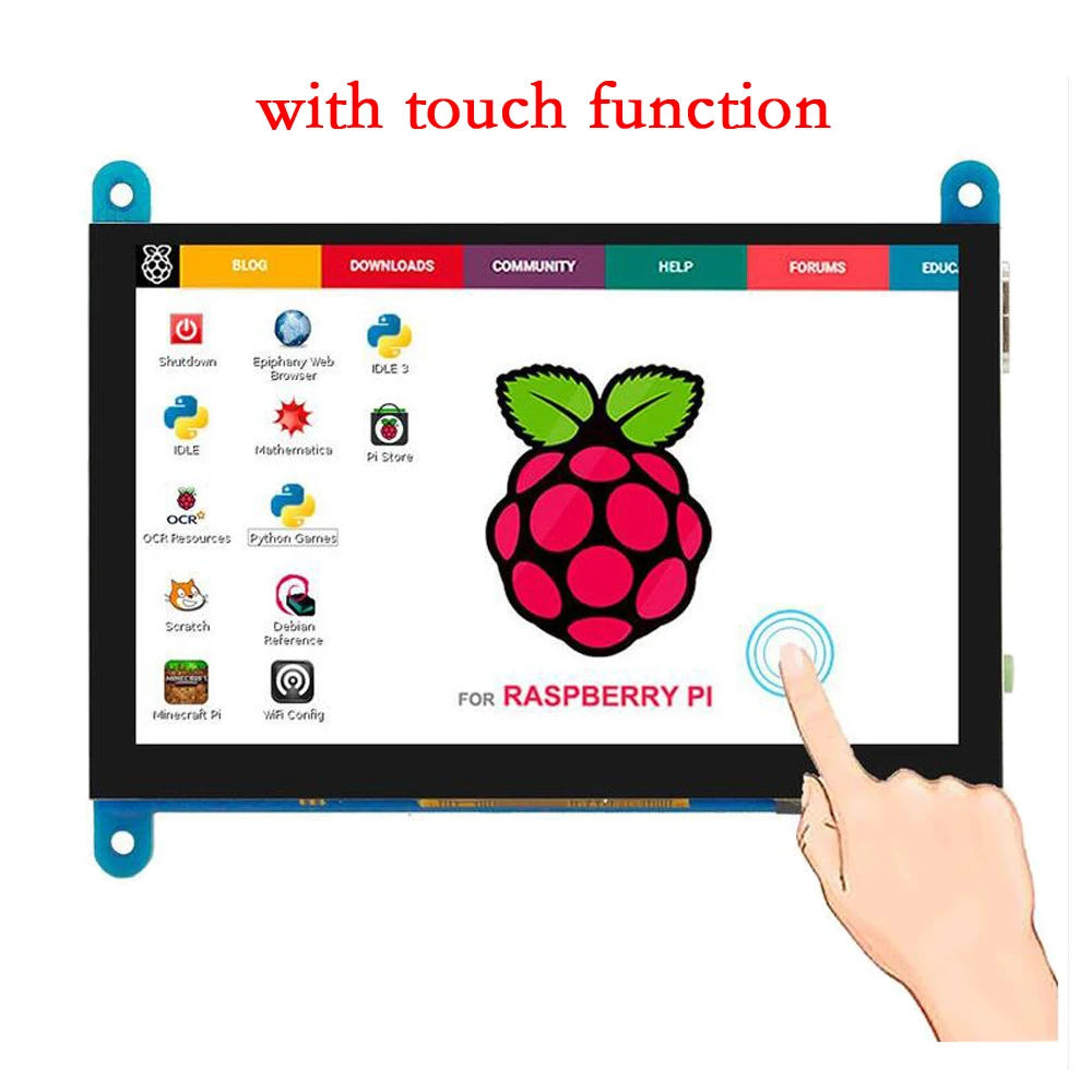 7 дюймов Raspberry Pi 3 сенсорный экран 1024*600 Raspberry Pi 4 ЖК-Дисплей HDMI TFT монитор для Raspberry Pi 3 Model B+ PC Pi 4B 3B