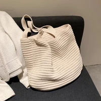 soft wool shoulder bags big tote for women 2021 fashion solid color winter sweet luxury designer ladies handbags purses
