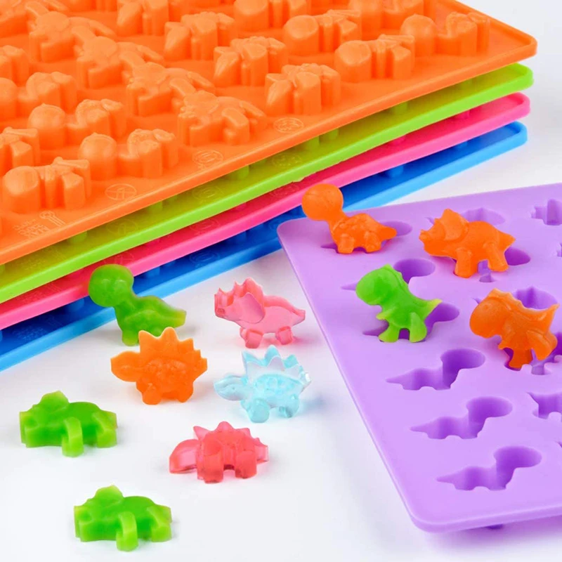 

Cute Little Dinosaur Silicone Molds Chocolate Mould Ice Tray Mould Soft Candy Mould With Dropper HFD889
