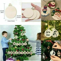 50pcs christmas wooden pendants xmas tree hanging ornaments diy wood crafts for home christmas party new year decorations