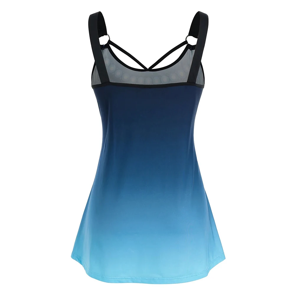 

5XL Plus Size Tank Top Women Boho Print O-neck Sleeveless Tee Beach Shirts Summer Casual Harajuku Loose Vest Camisole Tops D30