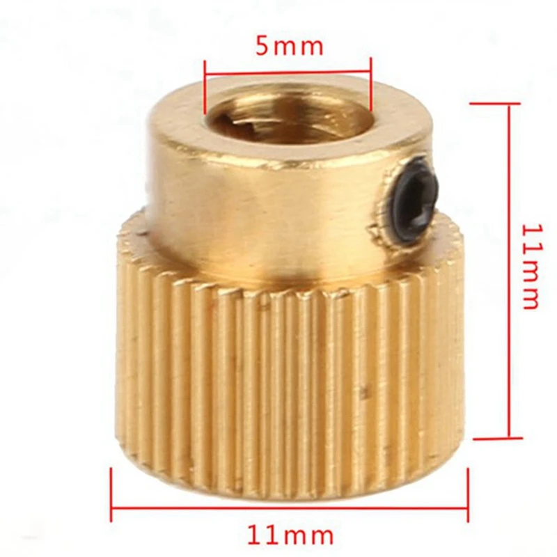 

10Pcs Rugged 3D Printer Parts Driver 40 Tooth Gear Brass Extruder Wheel Gear for Printer Cr-10 Cr-10S S4 S5 Ender 3 Pro