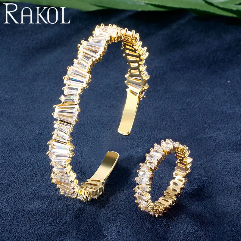 RAKOL модный роскошный инкрустационный окислительный женский ювелирный набор