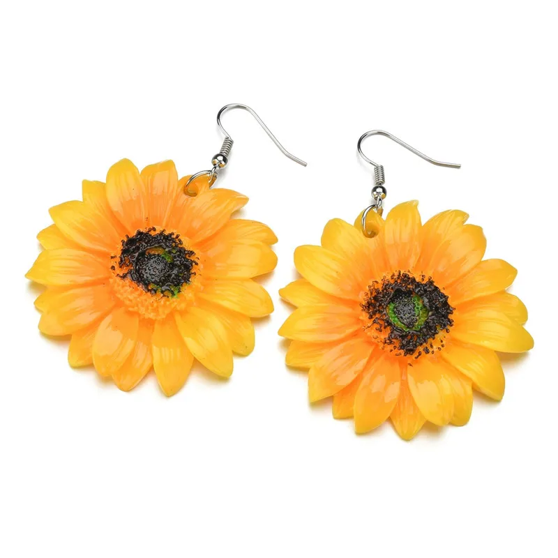 Женские акриловые серьги Terreau Kathy модные свисающие в форме подсолнечника пляжные