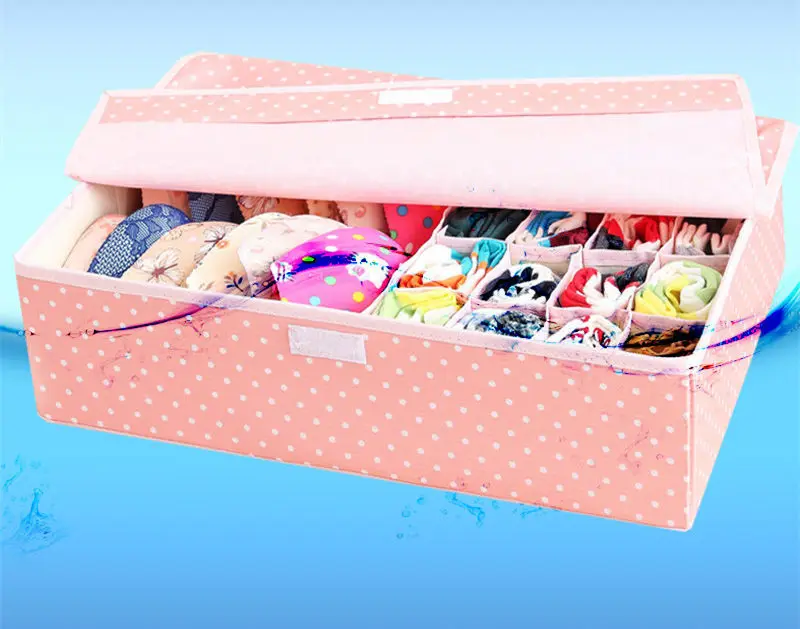 Pink dots washable Шкаф Ящики-органайзеры для нижнего белья тканевый коллекционный Органайзер Hosehold ящик для хранения носков портативный складной шкаф аккуратный Чехол - Цвет: Pink dots washable