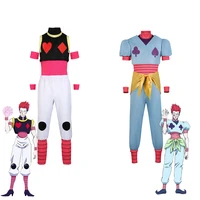 takerlama hunter x hunter hisoka cosplay men top pants full sets poker pattern printed coat anime costumes clothing