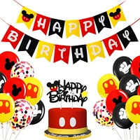 mickey mouse party banner cupcake toppers birthday cake topper decorating kids wedding party decorations baby shower favors