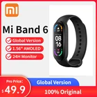 Фитнес-трекер Xiaomi Mi Band 6, глобальная версия дюйма, AMOLED BT5.0, 30 спортивных режимов, водонепроницаемый, 5 АТМ, приложение MI Fit, сон