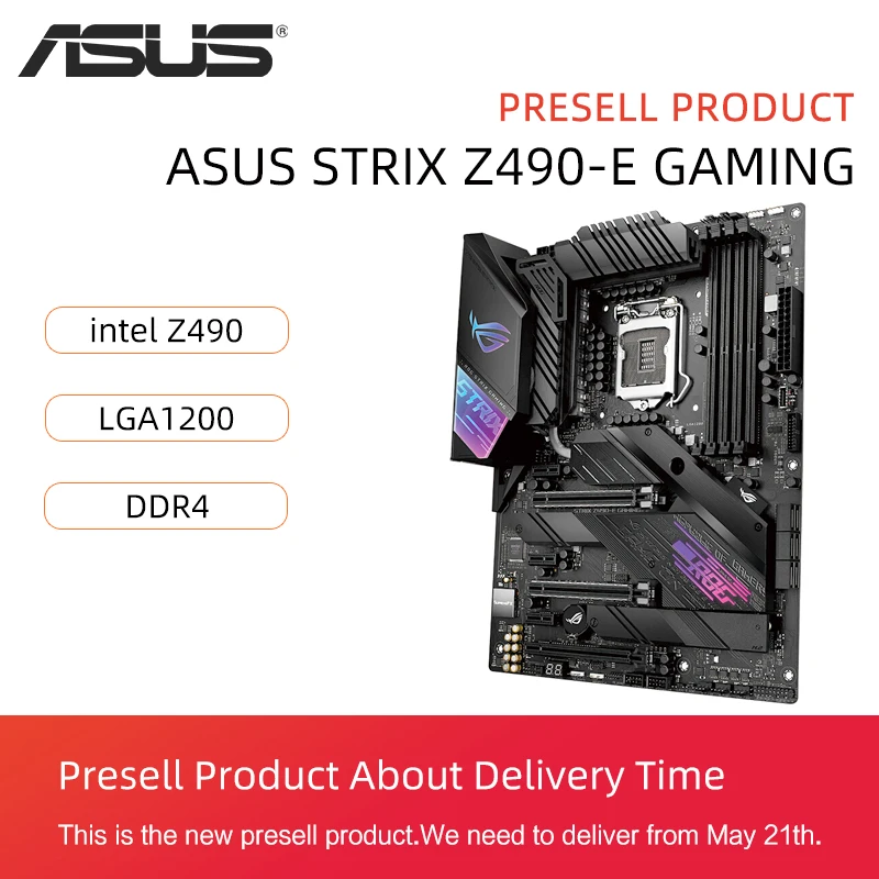 【Advance sale】материнская плата Asus STRIX Z490-E GAMING ATX материнская поддерживает процессор