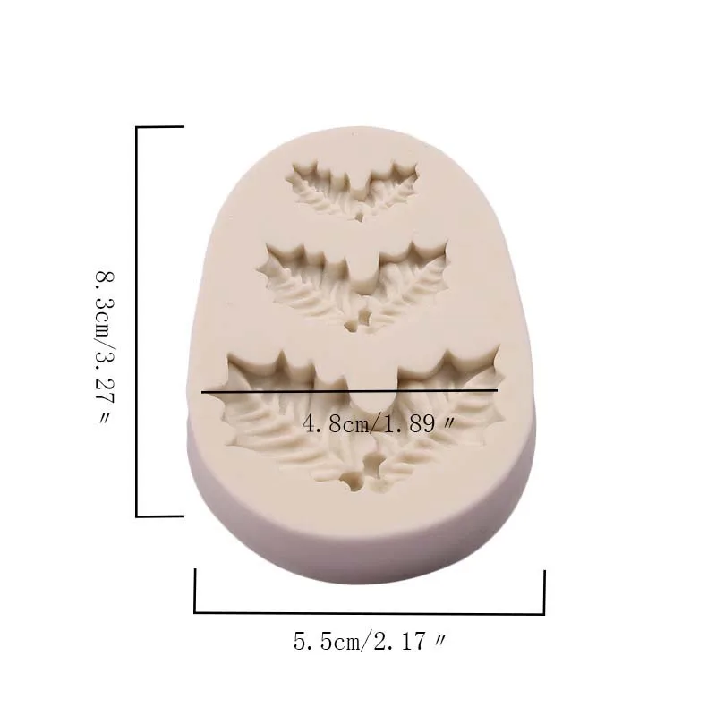 

Christmas Holly Leaves Silicone Mold for DIY Cupcake Candy Pastry Dessert Decoration Fondant Mould Kitchenware Baking Tool