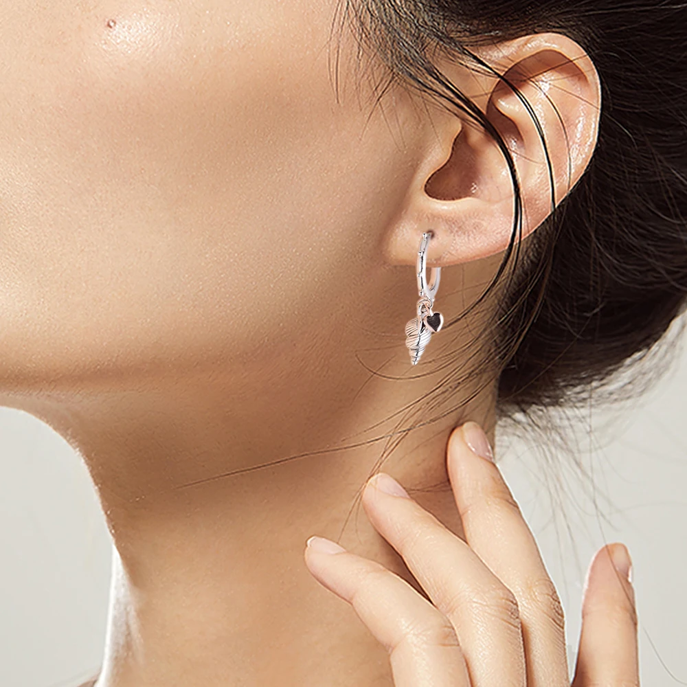 

2020 New Summer Collection Heart Conch Shell Hoop Earrings For Women 925 Sterling Silver earring silver 925 brincos fine jewelry