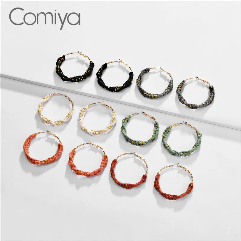 Comiya Korean Dangle Earrings Gold Color Zinc Alloy Aros Cotton Rope Brinco Jewelry Indian Accessoreis Feminino Earring | Украшения и