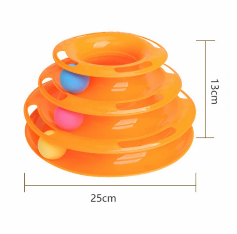 Три слоя кошка игрушка башня треков диска котенок интеллект IQ тренировка