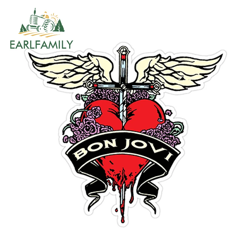 EARLFAMILY, 12 см x 11,3 СМ, BON JOVI, рок-музыка, наклейка s, виниловая, авто покрытие, бампер, окно, украшение, клей, наклейка