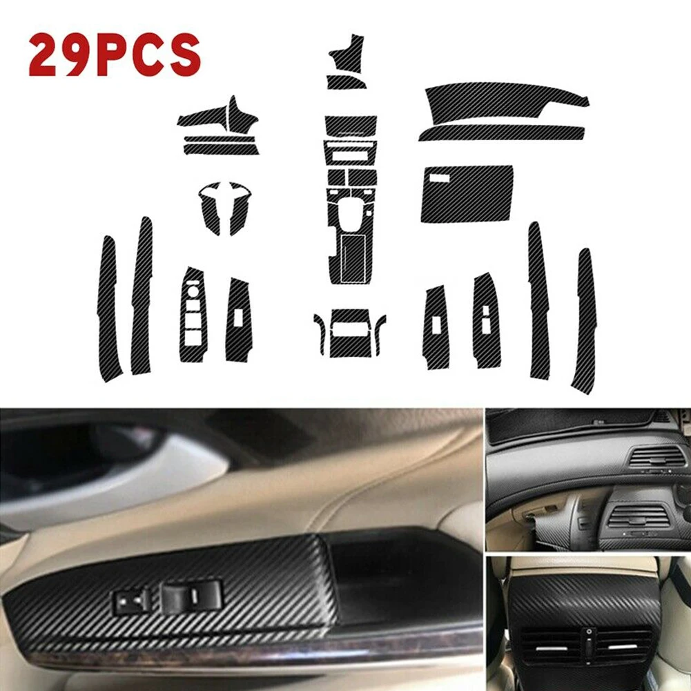 

29pcs/Set For Honda Accord 2008-2012 Carbon Fiber Style Car Interior Stickers Kit Cover Trim Car Styling Accessories