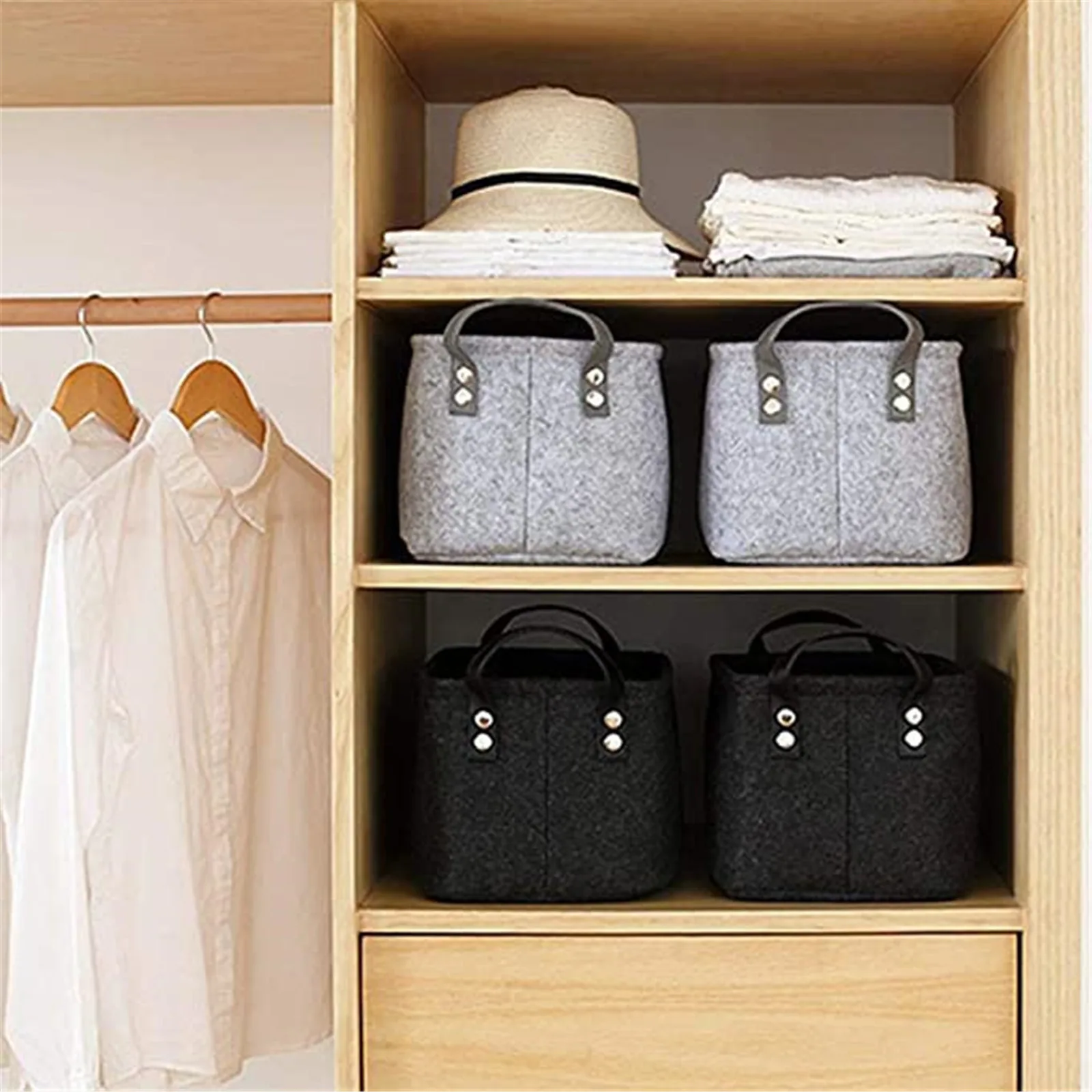 Корзина для хранения игрушек с откидывающимися стенками и ручкой из хлопкового шнура, прямоугольная, чистого цвета, для грязного белья и мелочей, органайзер.