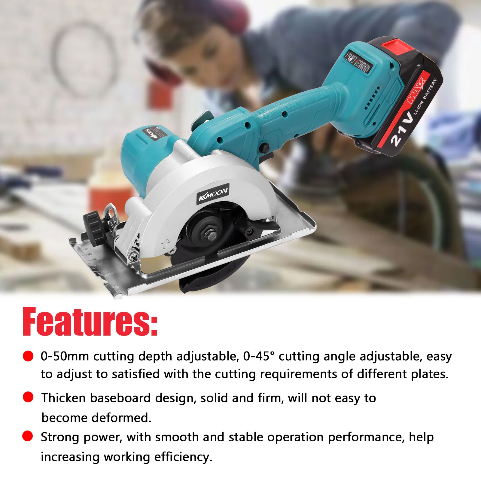 

5inch 21V Electric Circular Saw High Power Brushless Copper Lithium Battery Woodworking Tool Wood Board Marble Cutting Machine