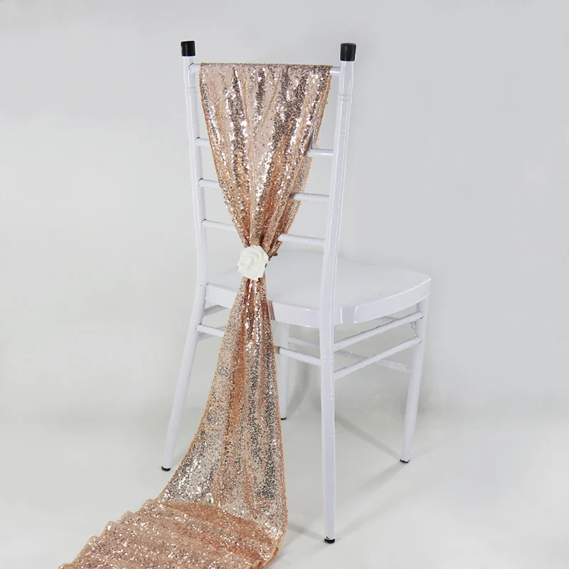 1pcs 30x275cm Sequin Table Runner Sparkly Wedding Party Decoration Party Event Bling Table Decoration Shiny Gold Color - Цвет: rose gold
