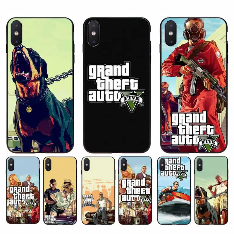

FHNBLJ Rockstar GTA 5 Grand Theft Auto soft Phone case for iphone 11 12 mini Pro Max X XS MAX 6 6s 7 8 plus 5 5S 5SE XR SE2020