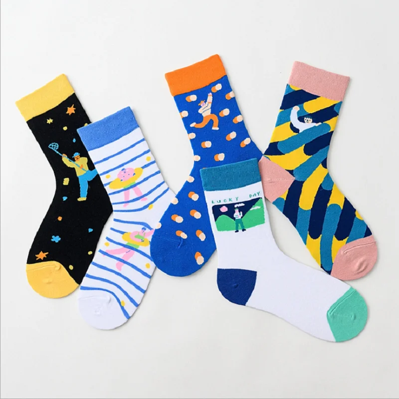 Оптовая продажа хлопковые носки без пятки полосатые жаккардовые