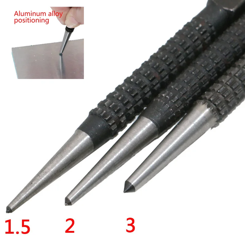 

3Pcs Non-Slip Center Pin Punch Set 3/32" High-carbon Steel Center Punch for Alloy Steel Metal Wood Drilling Tool Dropshipping