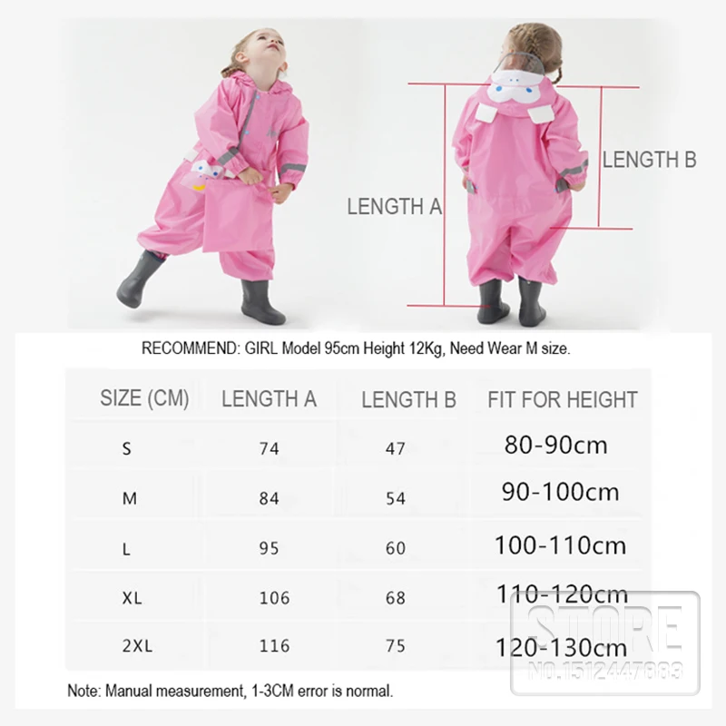 

Children's Conjoined cute Motorcycle Raincoat Reflective Motorbike Rain Child Jumpsuit Overalls Adult Men Suits Bodysuit Clothes