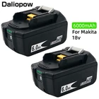 2X BL1860 18 в 6000 мАч литий-ионная аккумуляторная батарея для электроинструмента Makita BL1840 BL1850 BL1830 BL1815 BL1860B LXT400 BDR454 BHP453