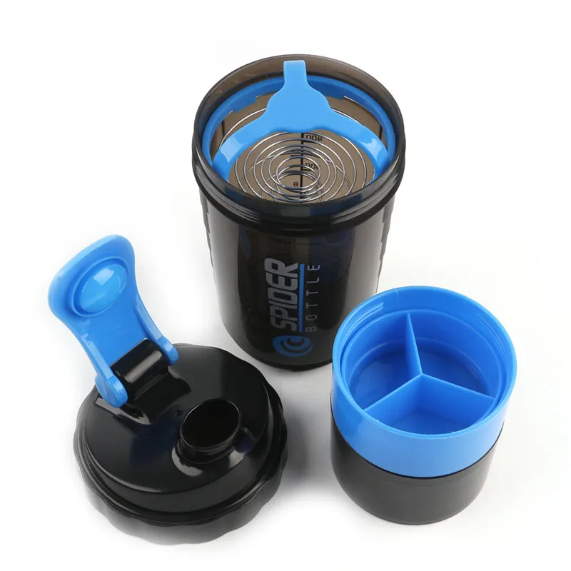 Пластиковая Спортивная бутылка для воды трехслойный шейкер протеина молочного