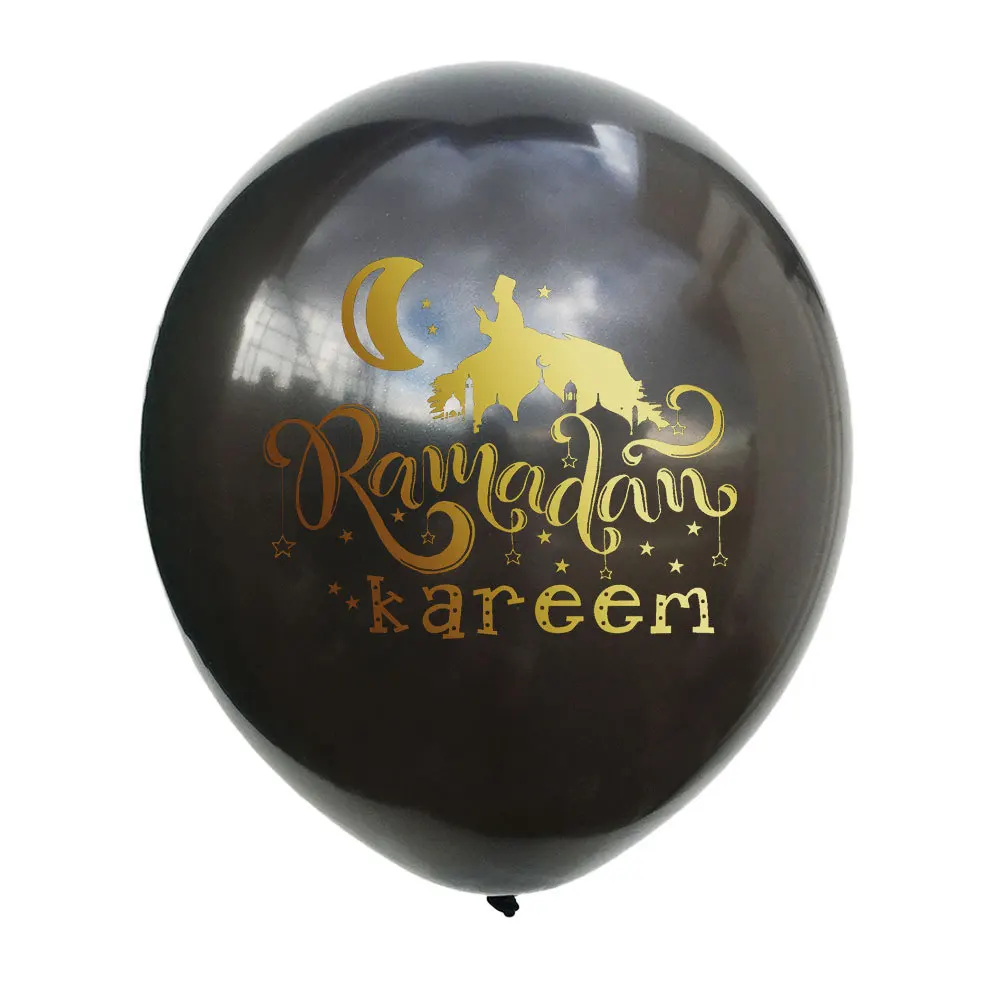 

27Pcs Ramadan Aluminum Film Moon Balloon Muslim Eid Kareem Sequin Latex Balloon Decoration