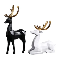 resin sculpture accent piece modern elk shaped decorative object for home office table and desktop