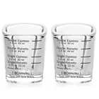 Термостойкий мерный стаканчик, стеклянные мерные чашки, 2 шт., 60 мл, с двойным дозатором, для молока, с толстым дном, для эспрессо, кофе