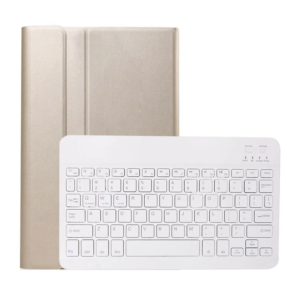 Gold Bluetooth клавиатура чехол для Samsung Galaxy Tab S6 10,5 дюймов SM-T860 SM-T865 чехол из искусственной кожи Беспроводная клавиатура чехол для планшета - Цвет: Gold