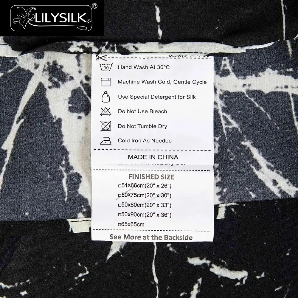 LilySlk шелковая наволочка из чистого 100 для волос с мраморным принтом застежка