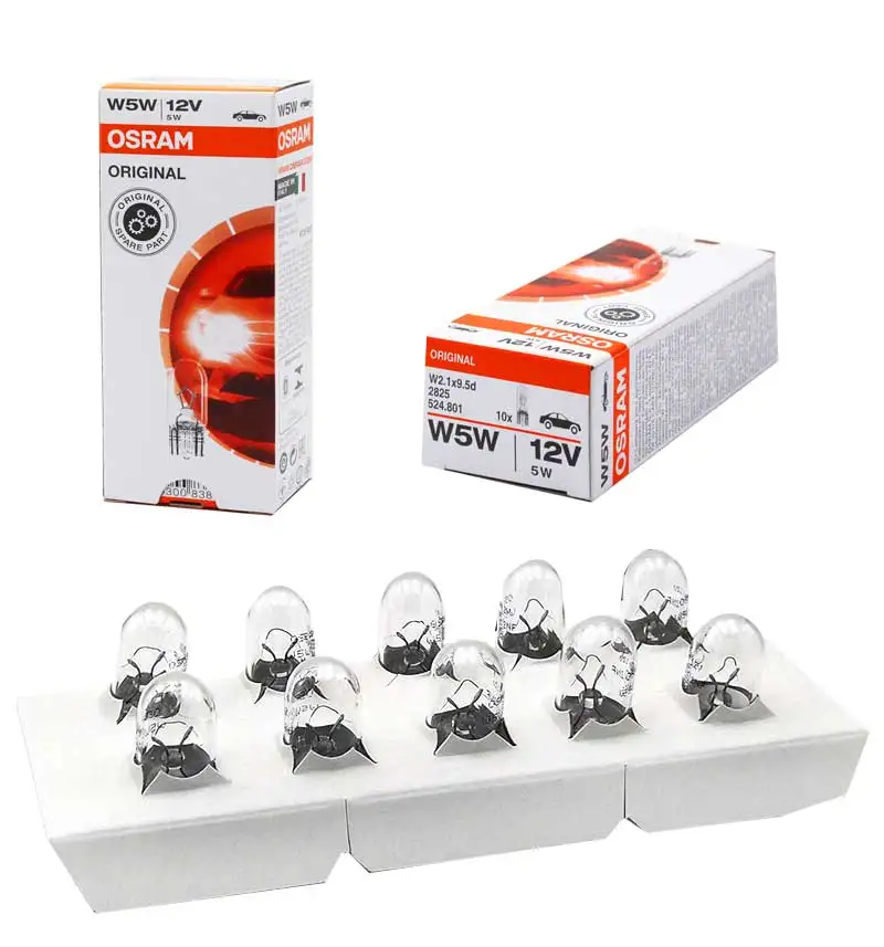 Лампа Ксеноновая OSRAM 12V первоначально T10 2825 5 Вт W2.1x9.5d W5W Стандартный интерьер светильник лампы сигнала поворота OEM авто лампы 10 шт